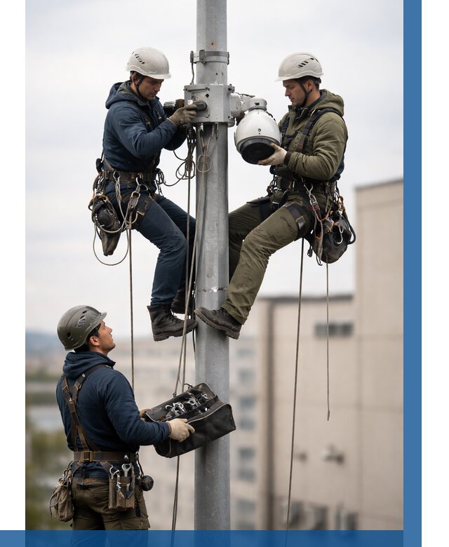 Установка видеокамер на мачте в Аксае от 8633 р. | ВЫСОТНИК-Акс