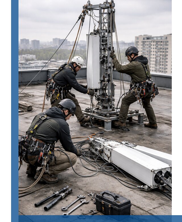 Демонтаж антенн на крыше зданий в Аксае с гарантией