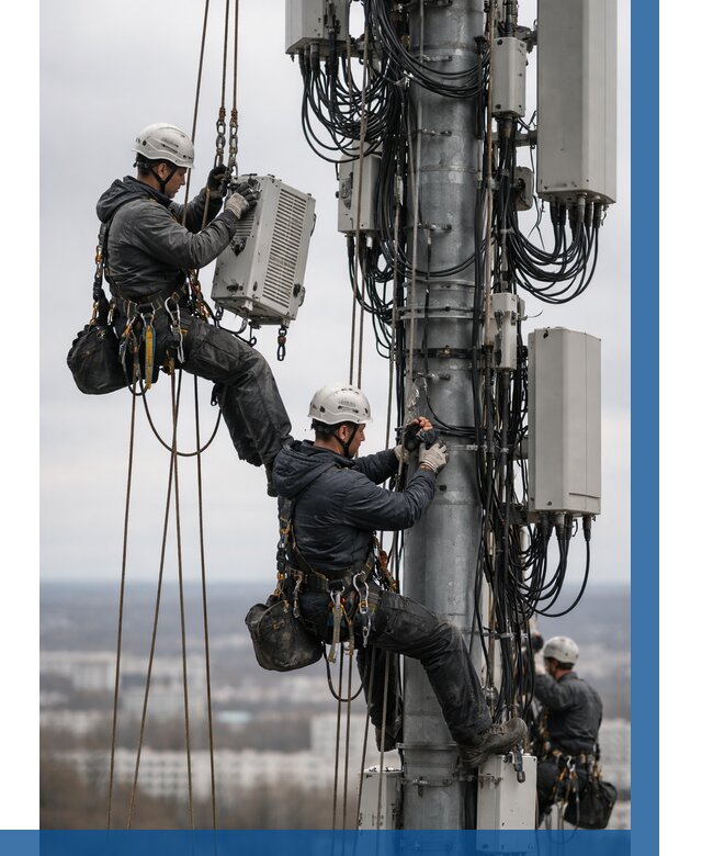Монтаж оборудования связи на мачте в Аксае от 7618 р. | ВЫСОТНИК-Акс