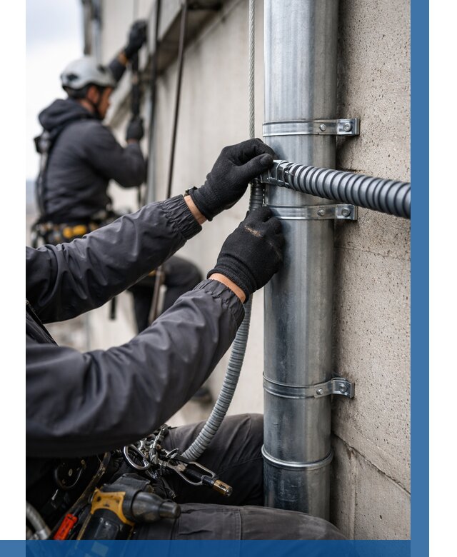 Монтаж гофры для кабеля в Аксае от 305 р. | ВЫСОТНИК-Акс