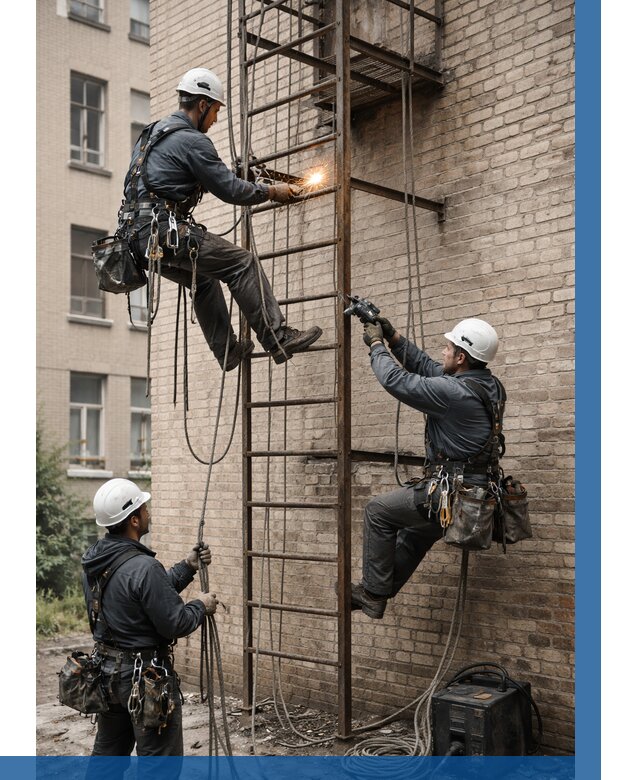 Ремонт пожарной лестницы в Аксае от 7618 р. | ВЫСОТНИК-Акс