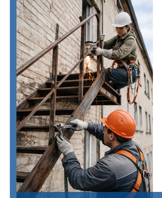 Ремонт и восстановление пожарных лестниц с выездом в Аксае