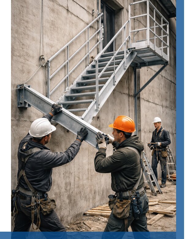 Монтаж металлических лестниц в Аксае от 15236 р. | ВЫСОТНИК-Акс