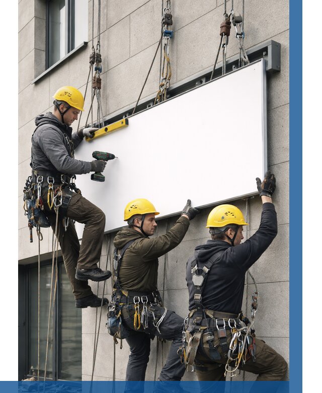 Монтаж рекламной вывески в Аксае от 8126 р. | ВЫСОТНИК-Акс