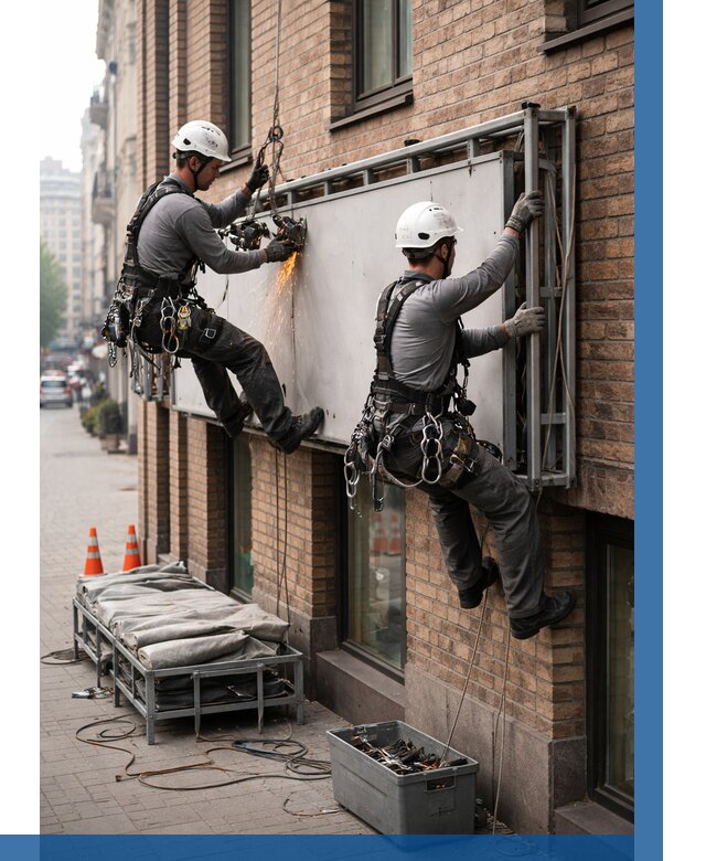 Демонтаж рекламной вывески в Аксае от 6602 р. | ВЫСОТНИК-Акс