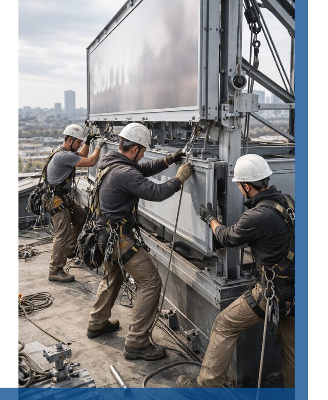 Монтаж крышной рекламной конструкции в Аксае от 60942 р.|ВЫСОТНИК-Акс