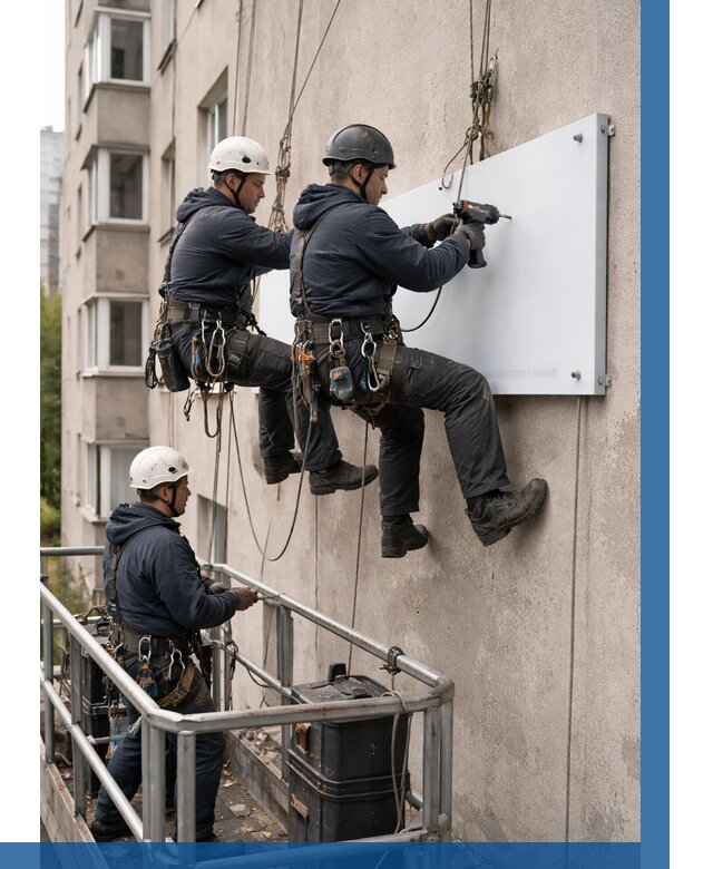 Монтаж табличек и указателей в Аксае от 3555 р. | ВЫСОТНИК-Акс