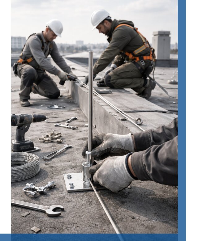 Монтаж молниезащиты на кровле в Аксае цена от 25393 р. | ВЫСОТНИК-Акс