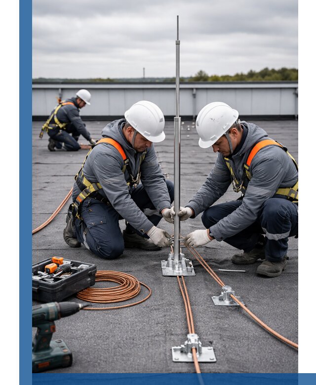 Монтаж молниезащиты на кровле в Аксае под ключ с гарантией