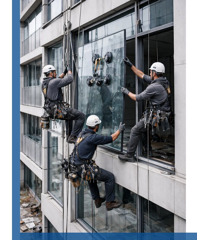 Фасадное остекление и монтаж витражей зданий в Аксае под ключ