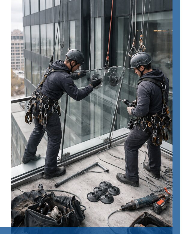 Монтаж стеклянных ограждений в Аксае от 2539 р. | ВЫСОТНИК-Акс