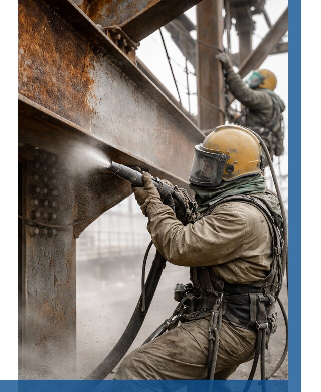 Пескоструйная очистка металлоконструкций в Аксае по 609 р.  ВЫСОТНИК-Акс