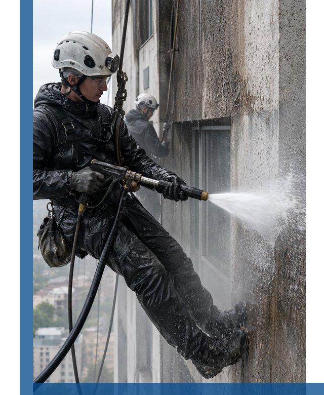 Гидроструйная очистка фасадов и конструкций в Аксае