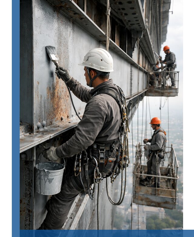 Покраска металлоконструкций на высоте в Аксае профессионально