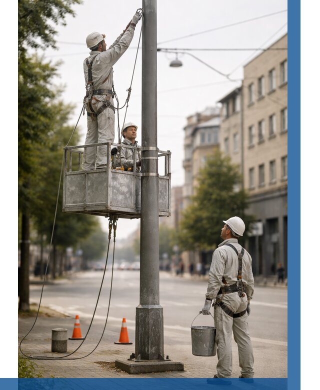 Покраска опор освещения в Аксае от 5079 р. | ВЫСОТНИК-Акс