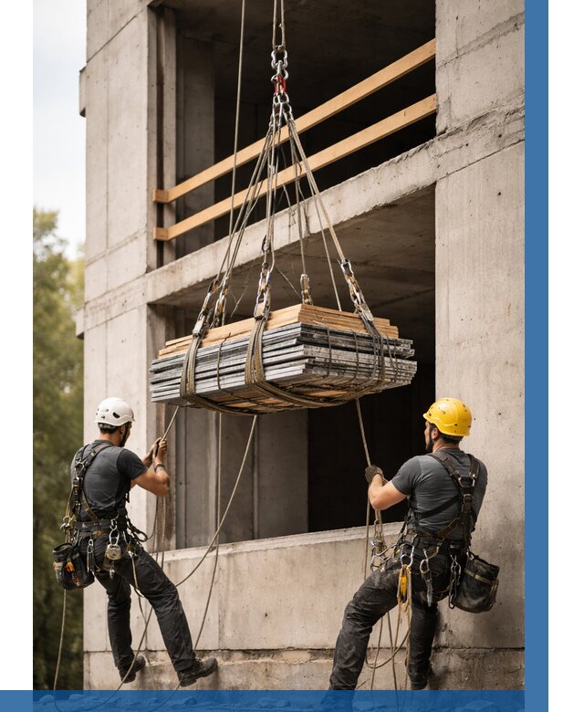 Подъем материала на этаж веревками в Аксае от 1524 р. | ВЫСОТНИК-Акс