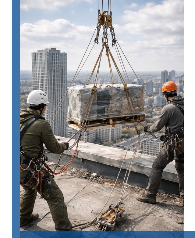 Подъем и монтаж крупногабаритных грузов на крышу в Аксае