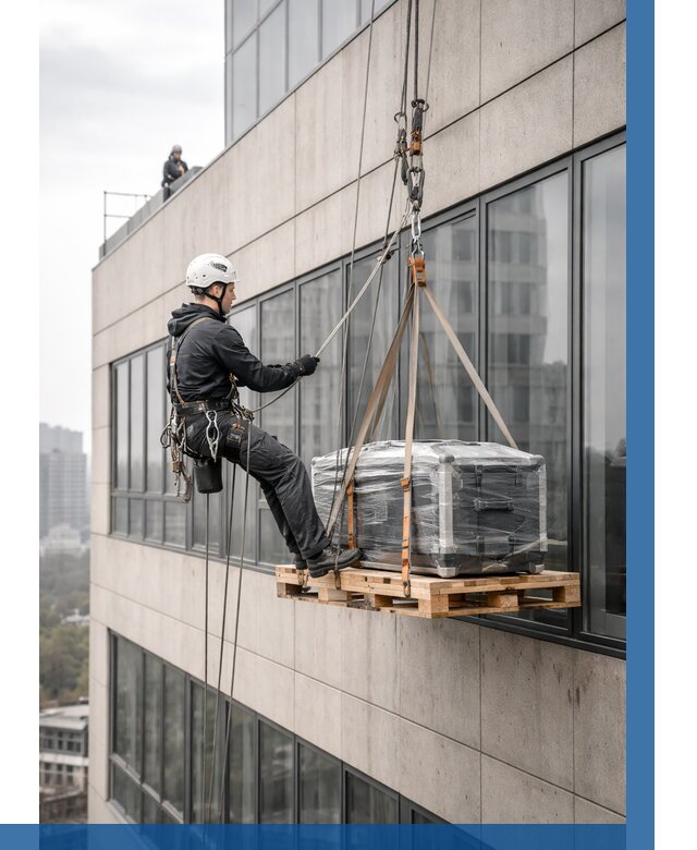 Спуск груза по фасаду в Аксае от 3555 р. | ВЫСОТНИК-Акс