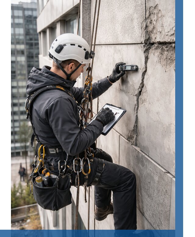 Обследование фасада альпинистами в Аксае от 122 р. | ВЫСОТНИК-Акс