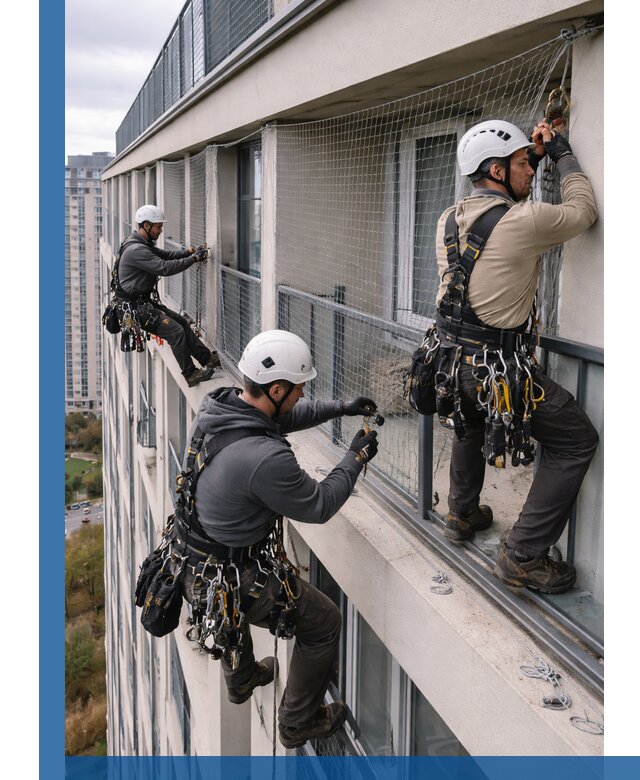 Профессиональный монтаж защитной сетки от птиц в Аксае